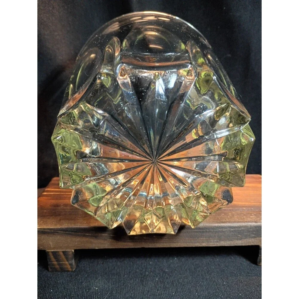 Vintage Princess House Heritage Crystal Ice Bucket Etched Floral 1980s Barware